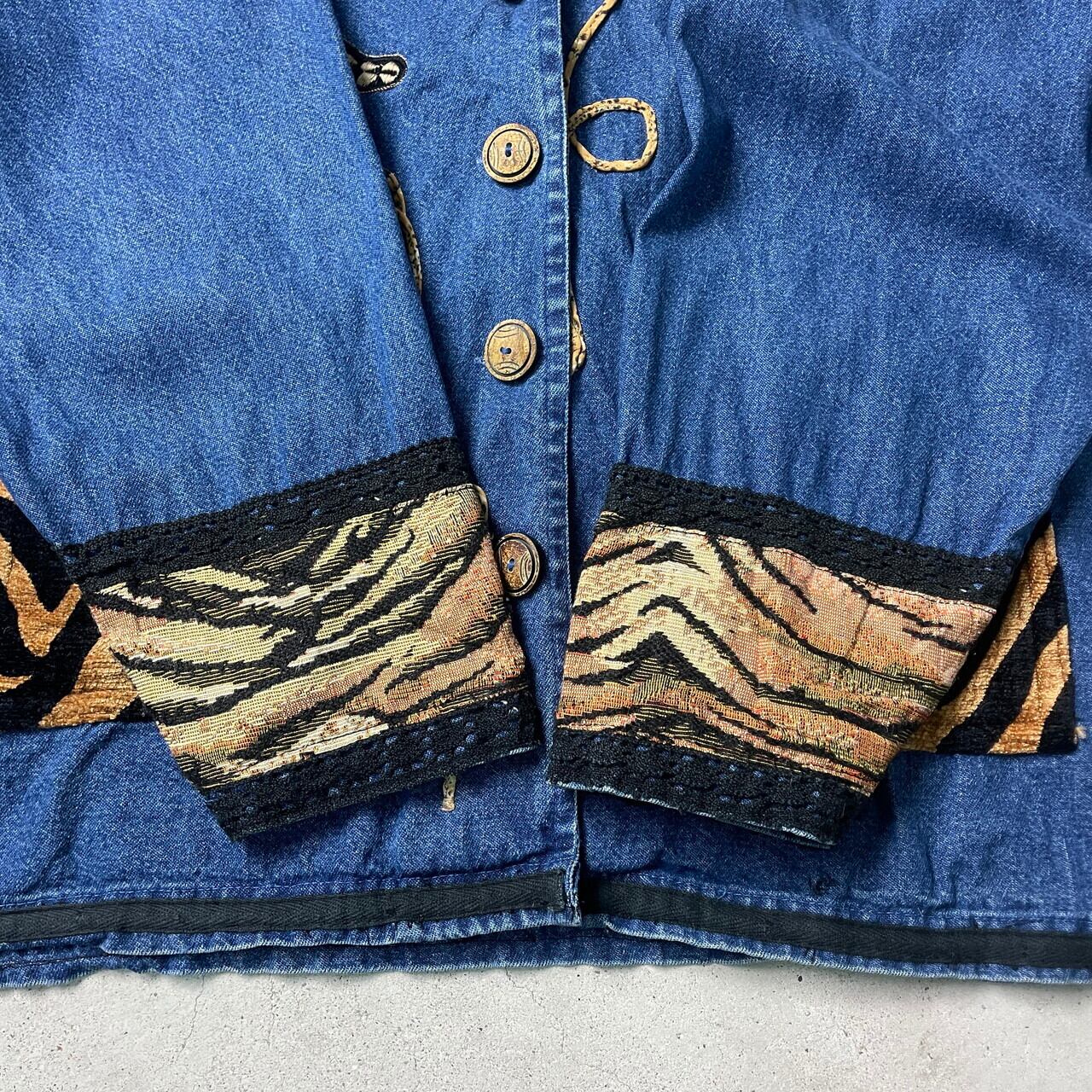 Carrie Allen デニムジャケット アニマル 刺繍 レディース Carrie Allen デニムジャケット アニマル 刺繍 レディース