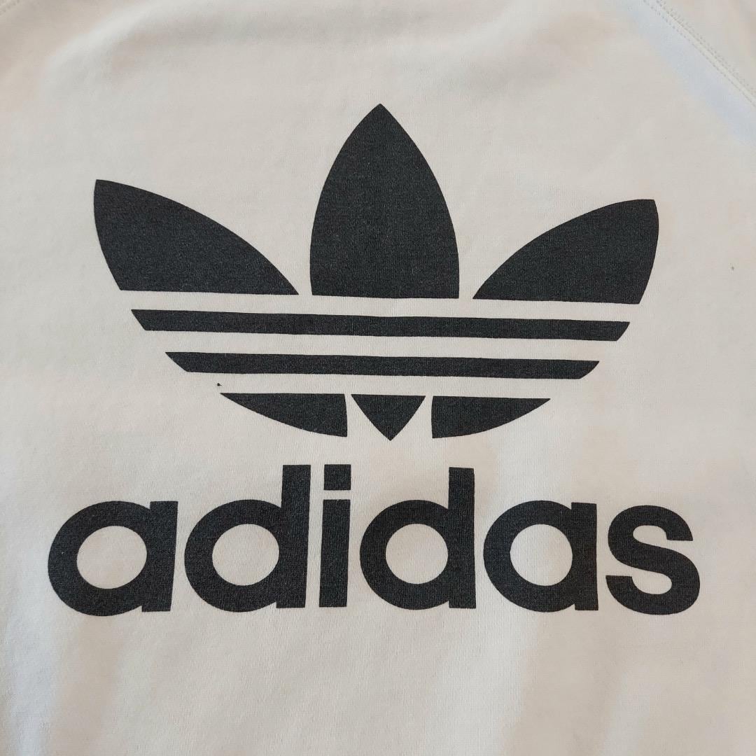 アディダス スウェット 古着 ビッグロゴ プリント XL 白 黒 16521 アディダス スウェット 古着 ビッグロゴ プリント XL 白 黒 16521 | fuufu