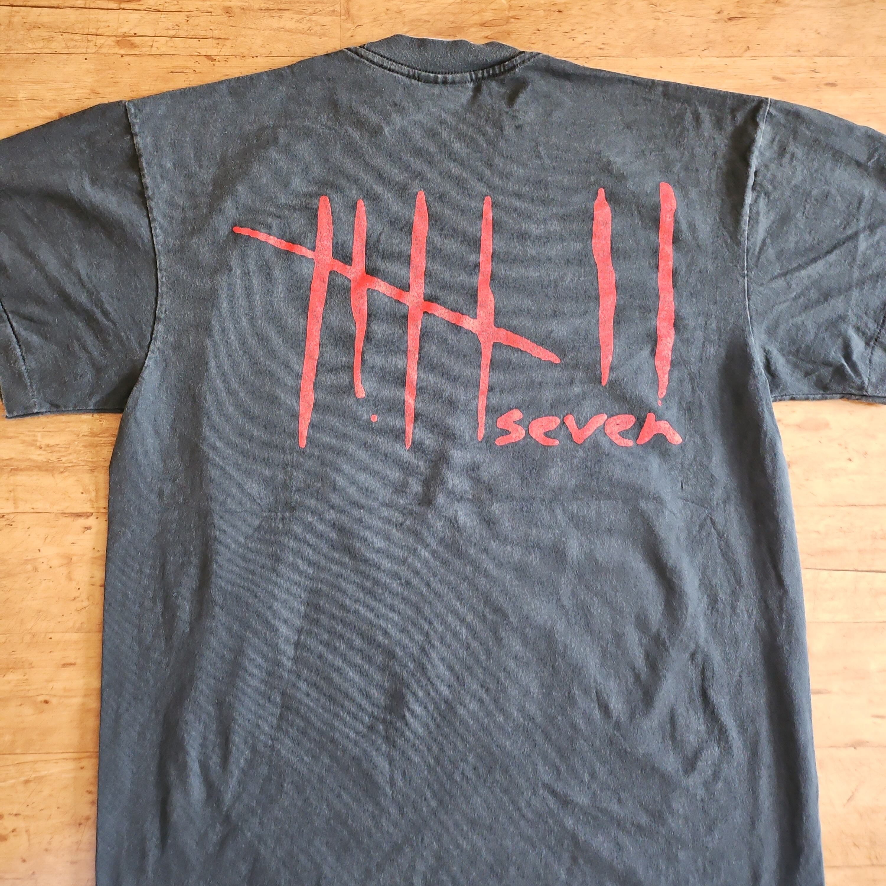 Seven セブン ブラッドピット Movie Tシャツ フェードブラックXL Tシャツ seven セブン ブラピ ブラッドピット 映画 ムービー フェード