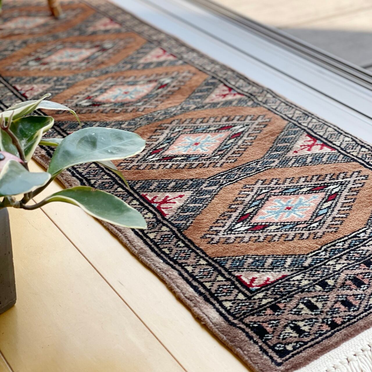 ヴィンテージラグ｜ランナー vintage rug runner * キャメルブラウン camel brown [rra005] ラグの間