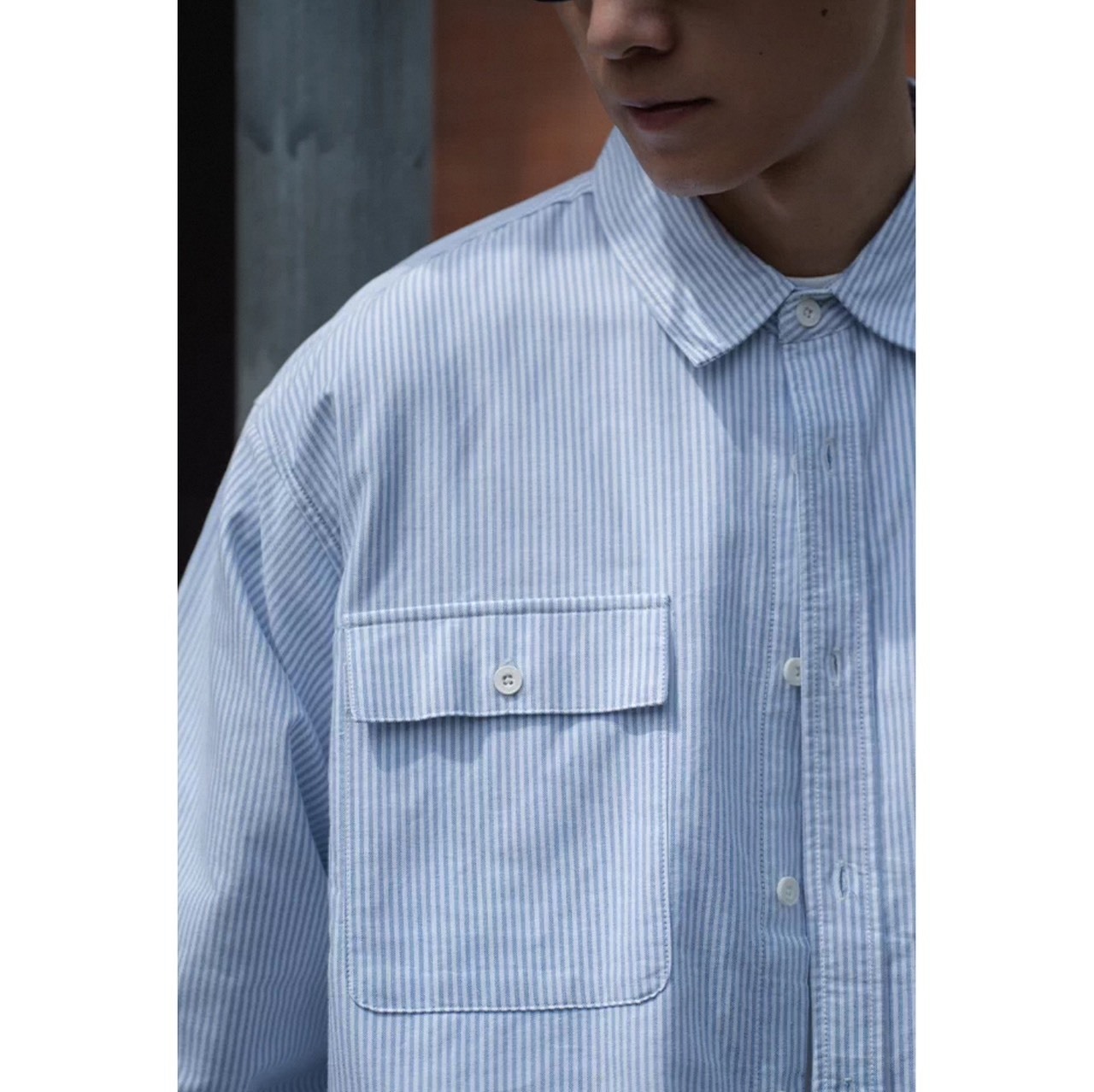 Striped flap pocket shirt 1537 - 11