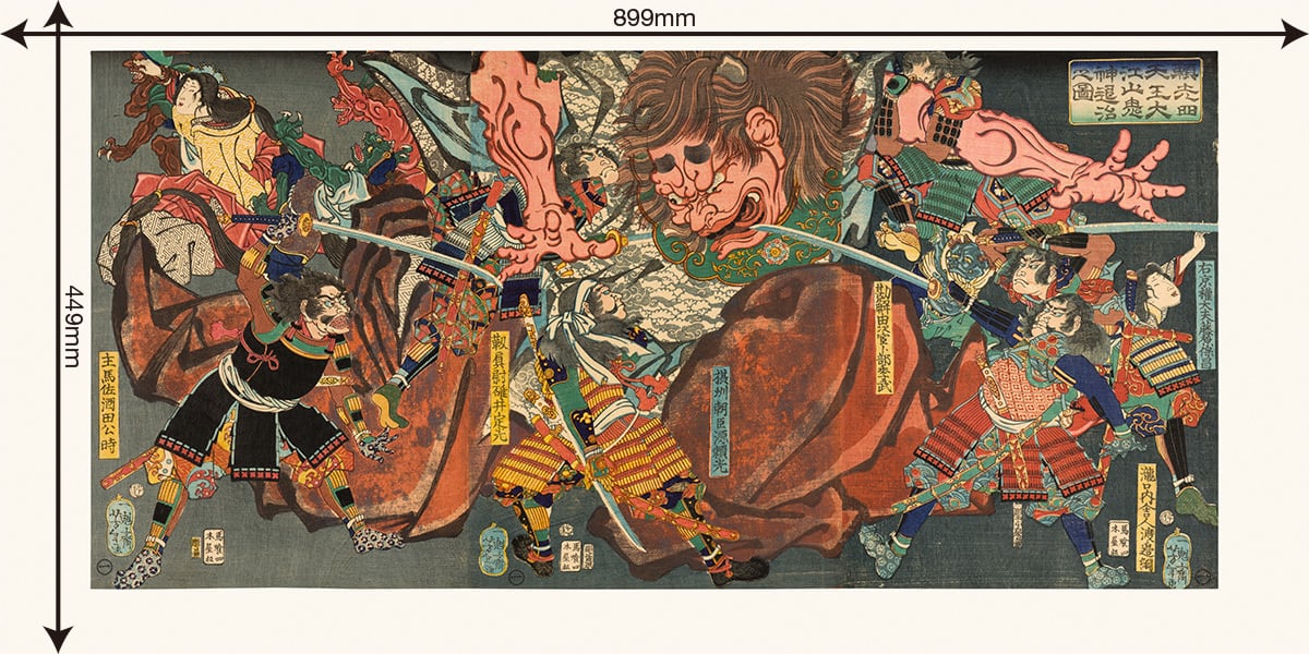 月岡芳年「頼光四天王大江山鬼神退治之図」複製画(MH-007) | メタ百鬼夜行展