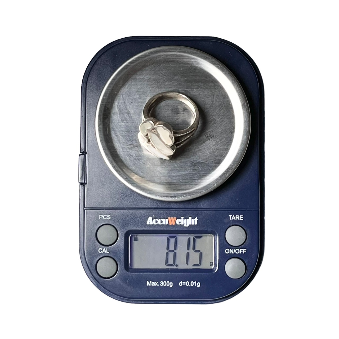 vintage heavy gauge silver shell ring