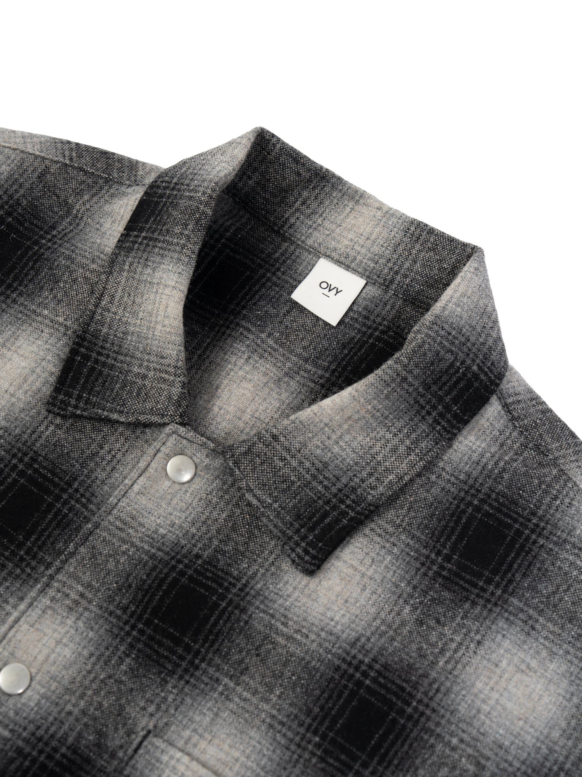 OVY Ombre Check Shirt Jacket white×black Ombre Check Shirt Jacket (white×black) | OVY