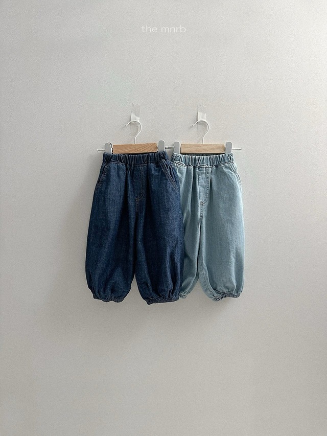 《予約》送料無料 【mini robe】Slub denim jogger pants
