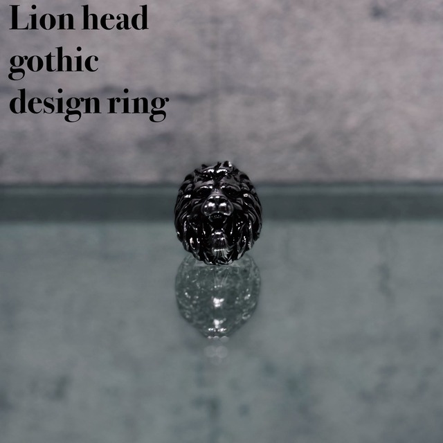 Lion head gothic design ring
