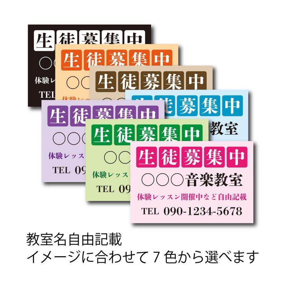 教室看板 生徒募集中看板 教室名自由記載 書体明朝体 プレート看板 アルミ複合板 穴あけ無料 屋外対応 sch0052