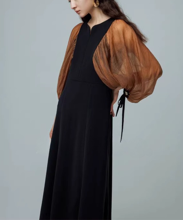 シアースリーブ◆コンビワンピース【w-30505】