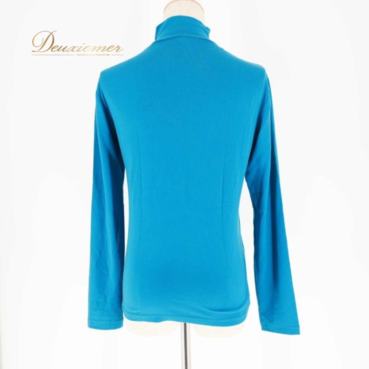 レディース トクコプルミエヴォル TOKUKO 1er VOL ブルー系 トップス ブラウス 無地 シンプル 伸縮 ストレッチ 長袖 ハイネック タートルネック 日本製 カジュアル 普段着 お出かけ 鮮やか 柔らかい生地