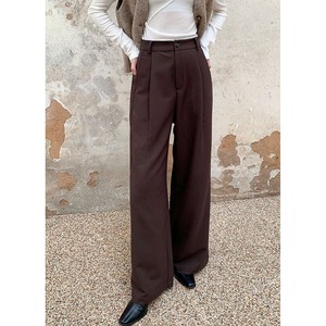 Straight Wide Tuck Pants