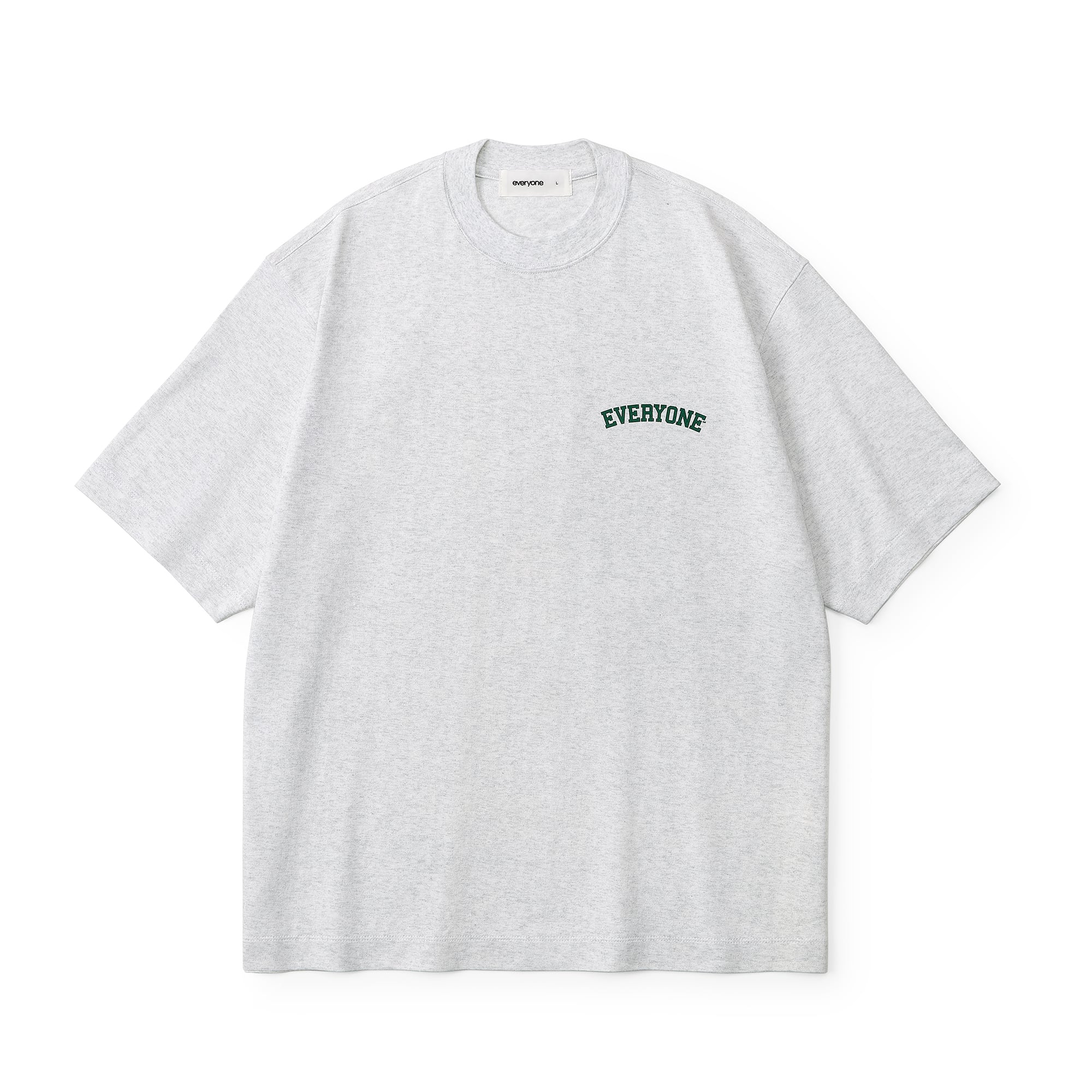 everyone collegiate logo tee shirt (ASH/GREEN) | everyone
