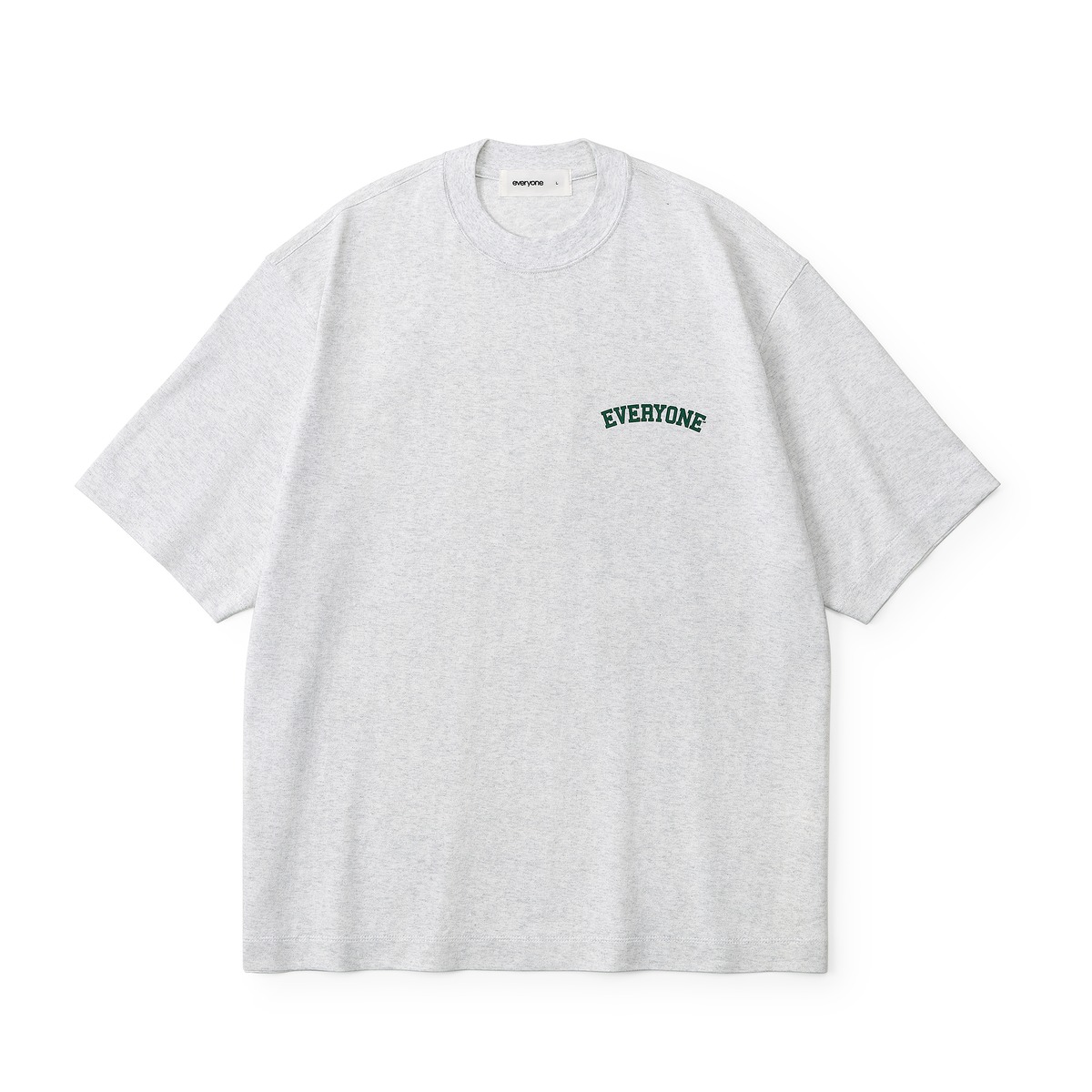 everyone collegiate logo tee shirt (ASH/GREEN) | everyone