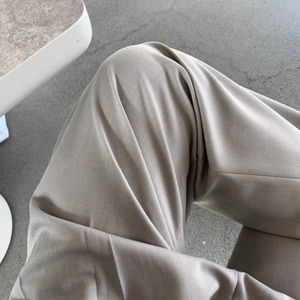 ダブルプリーツドレープワイドカジュアルパンツ　0751