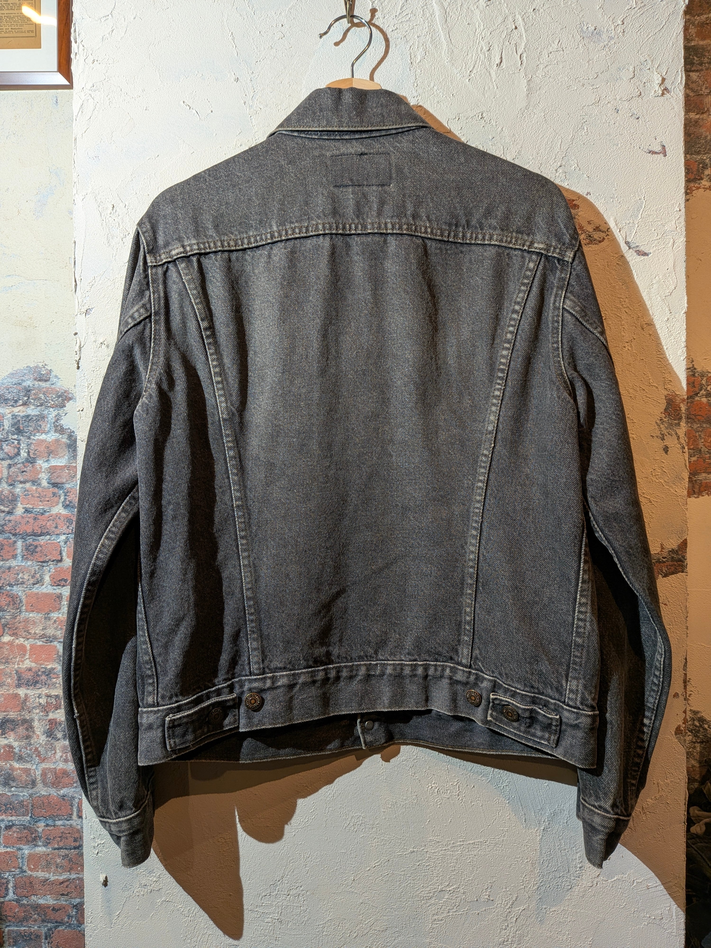 80s Levi's ブラックデニムジャケット 先染め USA製 オレンジタブ ow13