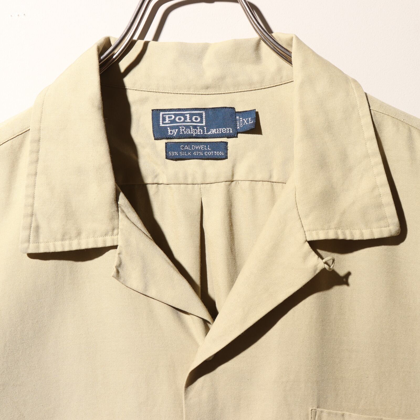 極美品 XL 完全無地 シルクコットン 鶯色 抹茶 Caldwell ポロラルフ
