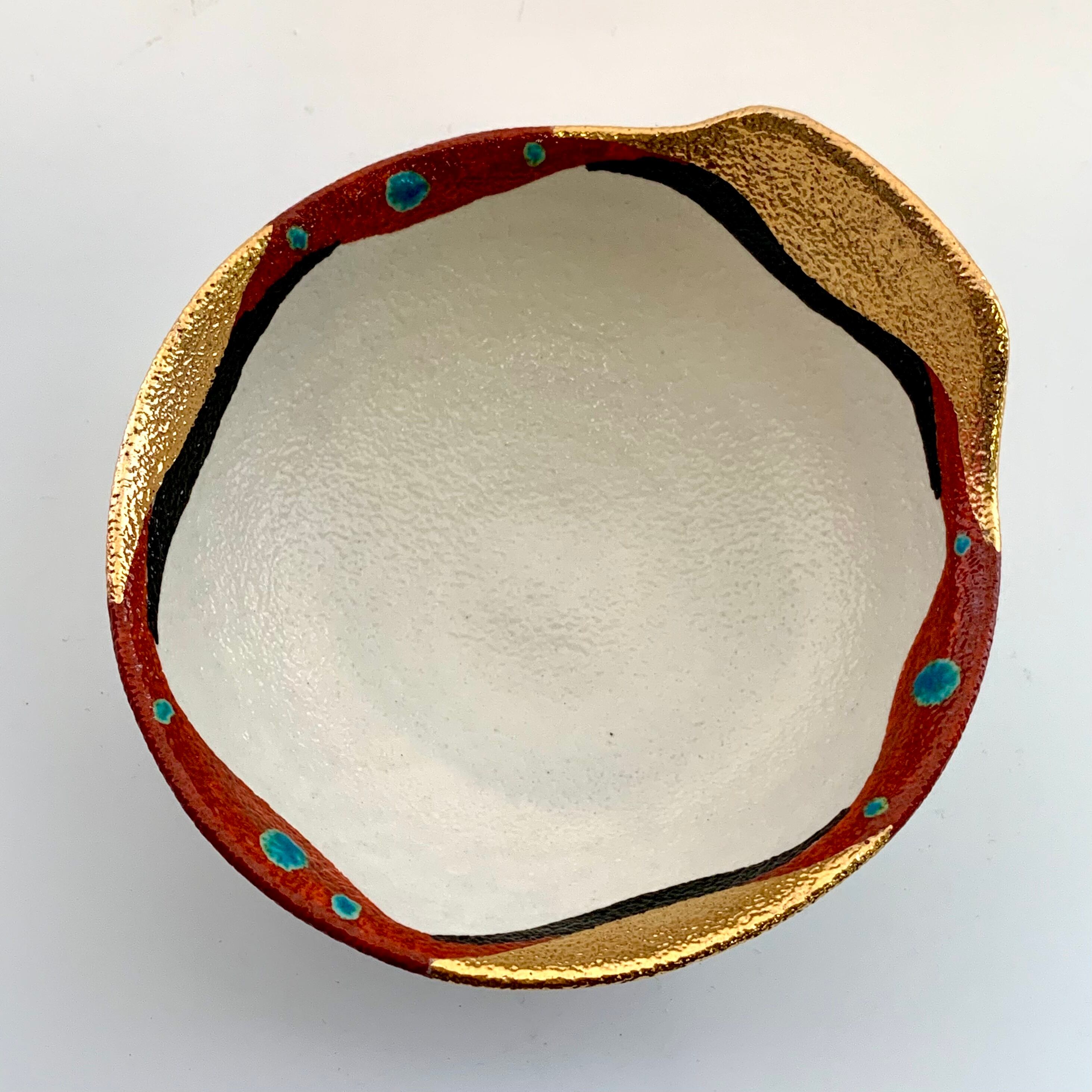 金彩色絵小鉢 直径13cm (230207-5) | 陶芸家 熊本栄司 ONLINE SHOP