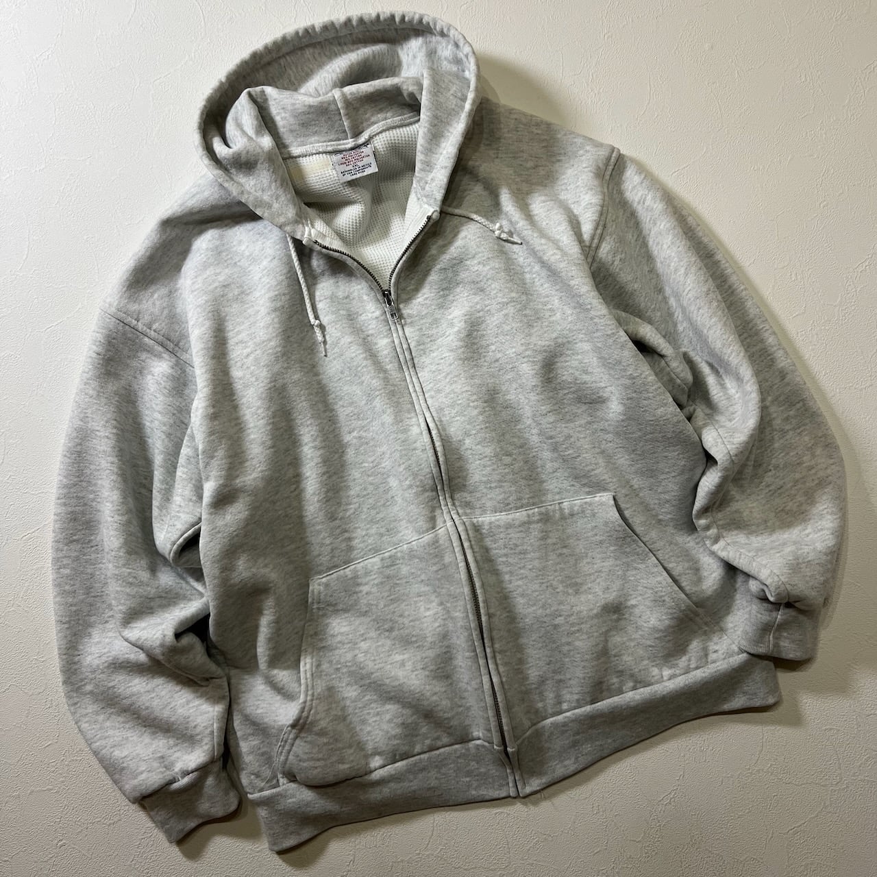 90s PLUMA ダブルフェイス 裏サーマル 無地 ジップフーディー パーカー