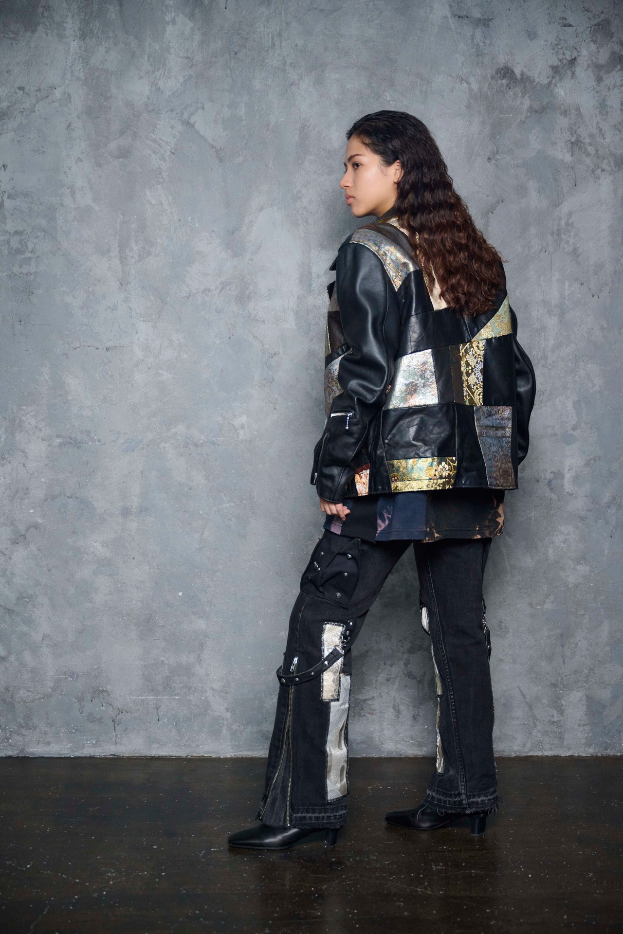 【 RJK-M_002】再構築 リメイク着物ライダースジャケット KIMONO RIDERS JACKET