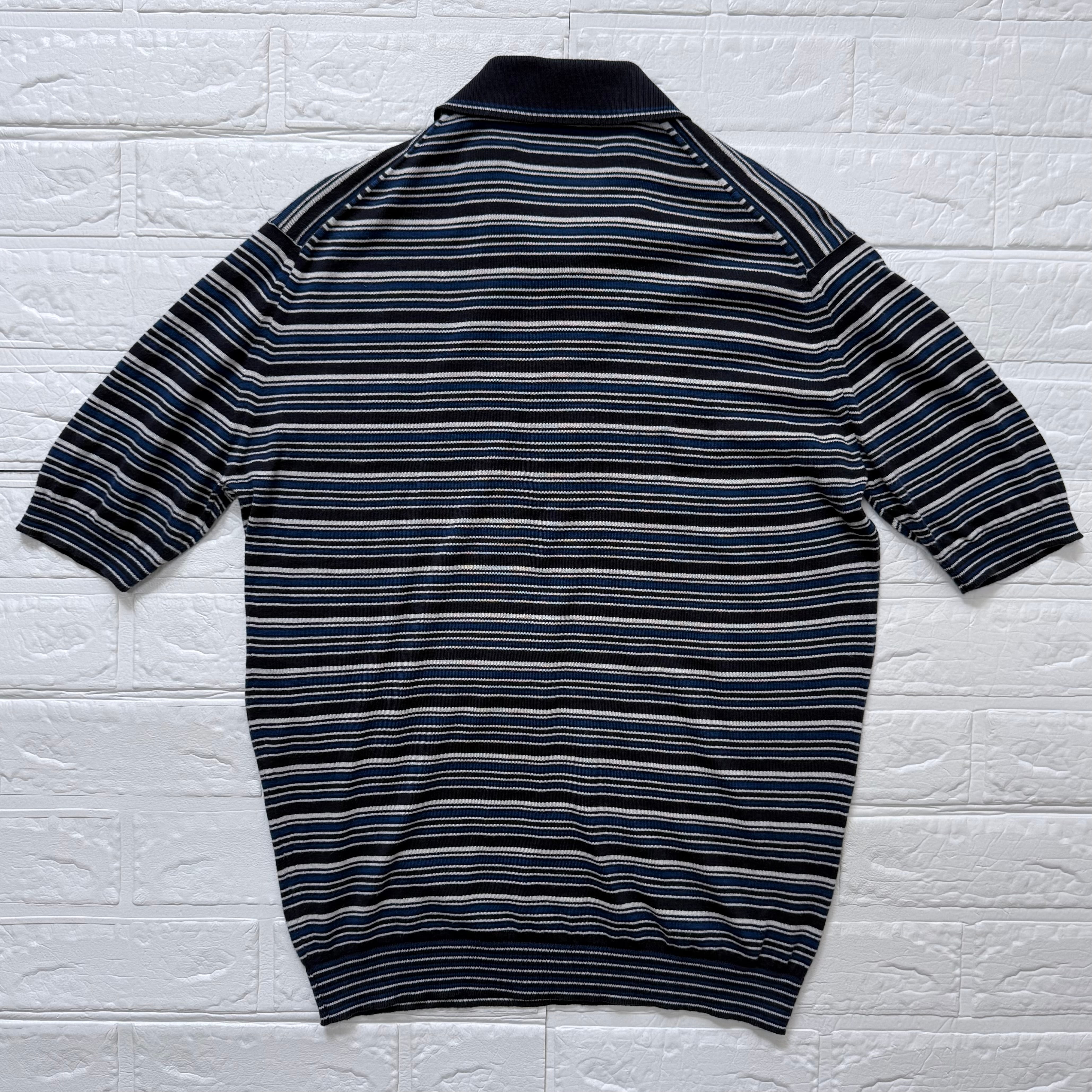 JOHN SMEDLEY 旧タグ シーアイランドコットン マルチボーダー 半袖
