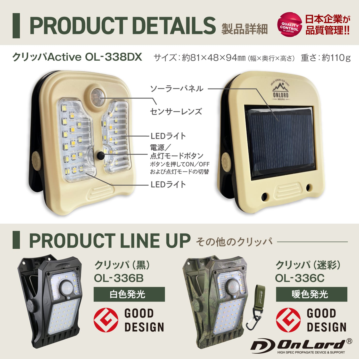 送料無料】クリップ型センサーライト＋オリジナル専用ケースセット