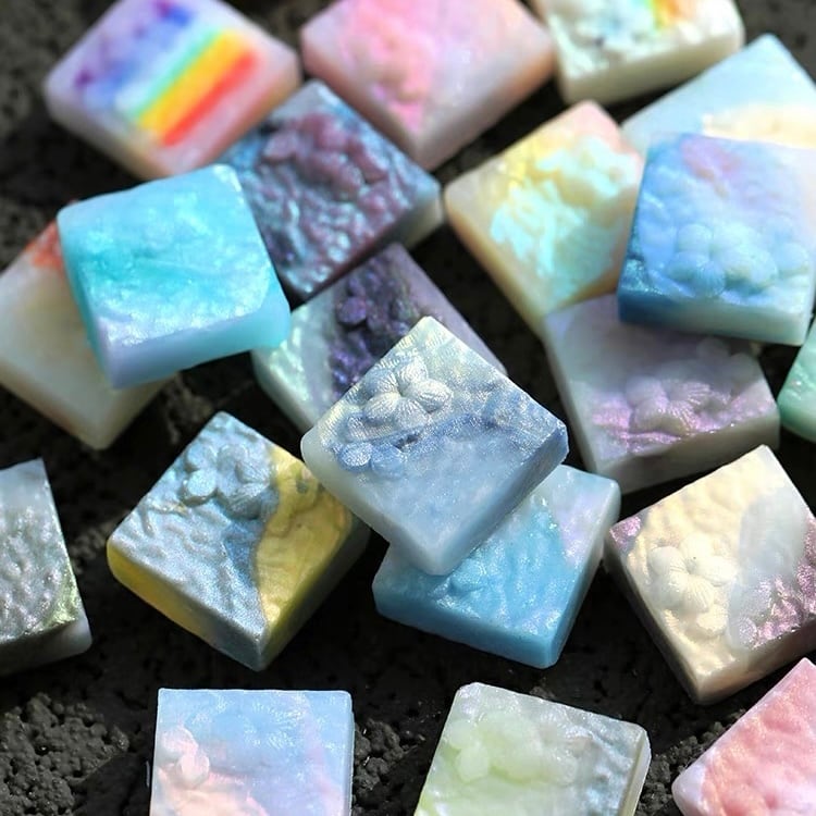 ☆虹キューブ全24色・ハンドメイドシーリングワックス 24粒入り