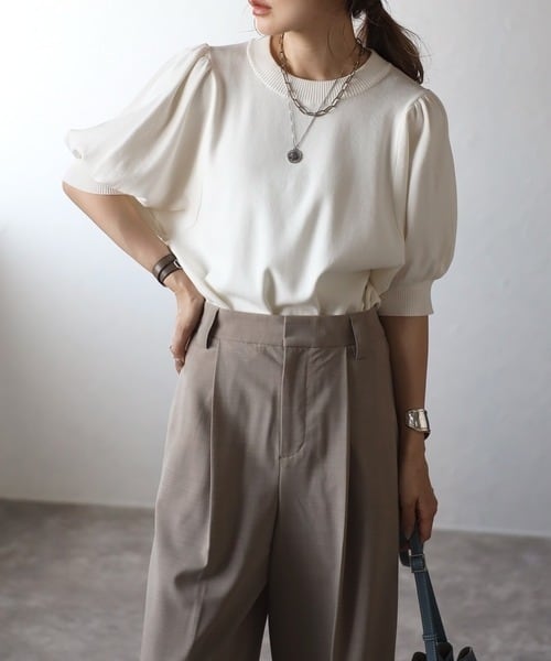 接触冷感ニットプルオーバー