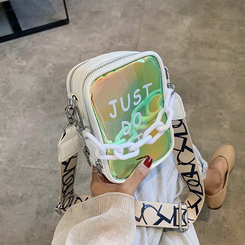 バッグ2020ニューウェーブインワイルドワイドショルダーストラップショルダーメッセンジャーバッグネットレッドファッションレーザーショルダーバッグ Tiancai_Wing_Bag1573587