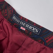 上下 シルク混 90s Burberrys バーバリー ペイズリー スカーフ付き 長袖シャツ スカート セットアップ (上)9R(下)11AR/レッド×ブルー系 レディース ビンテージ