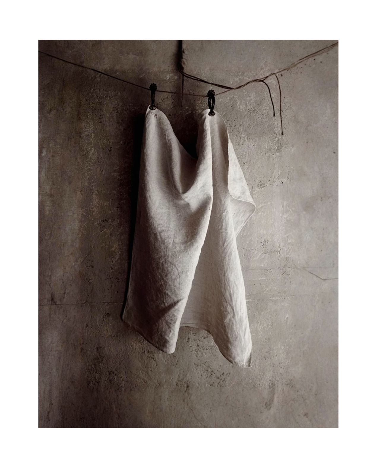 19世紀 フランス 76c 手織りリネン モノグラムと有機的リネンクロス アンティーク