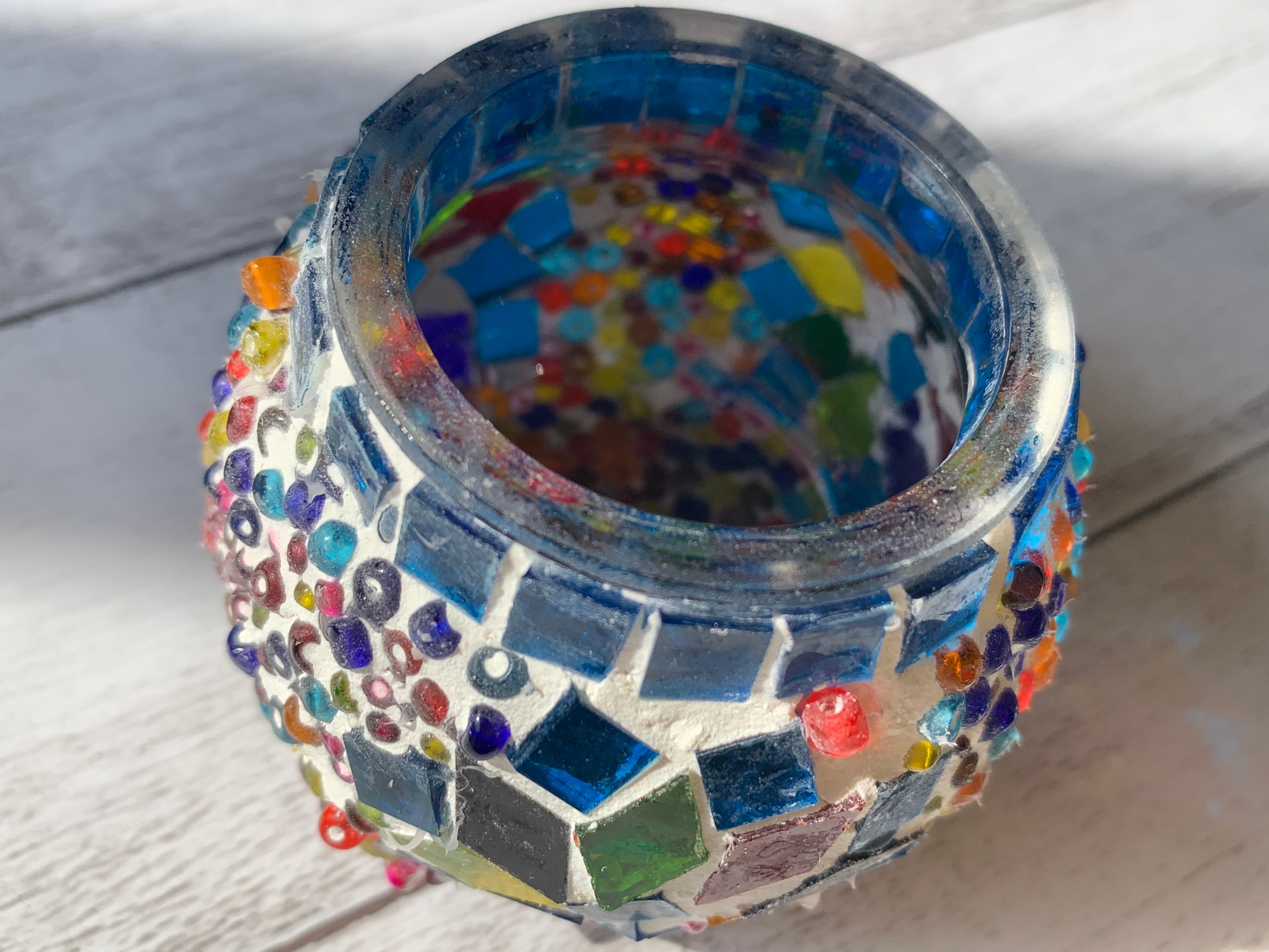 トルコモザイクガラスキャンドルホルダー