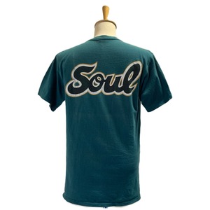 7052  SOUL Tシャツ ターコイズ ロゴT バックプリント L相当