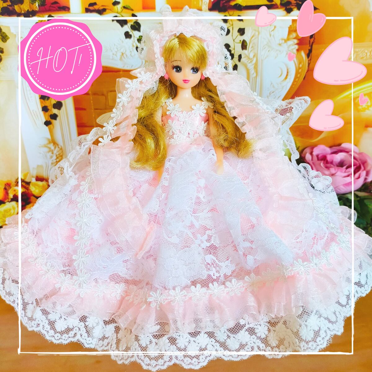 HINAKO様専用 リカちゃん ドレス ピンク 人形服 ドール服 ハンドメイド 2wey ♡ アリス・ピンク ♡ Doll Dress Shop  Riko