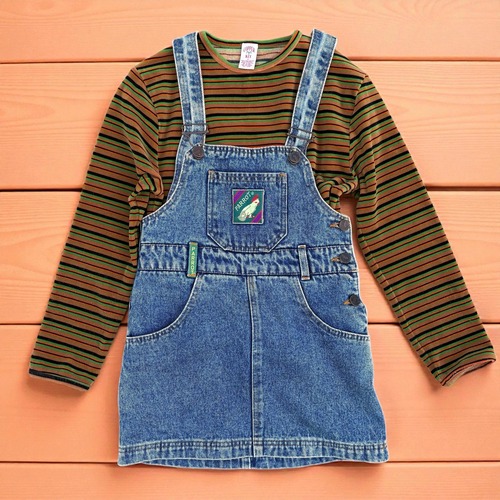 【KIDS】velours boarder tops size:130〜140前後