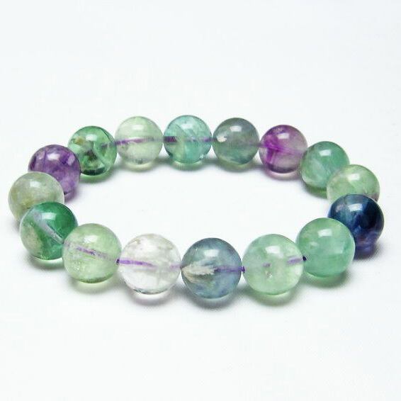 エンジェルフェザー フローライト ブレスレット 14mm 一点物 111-22898