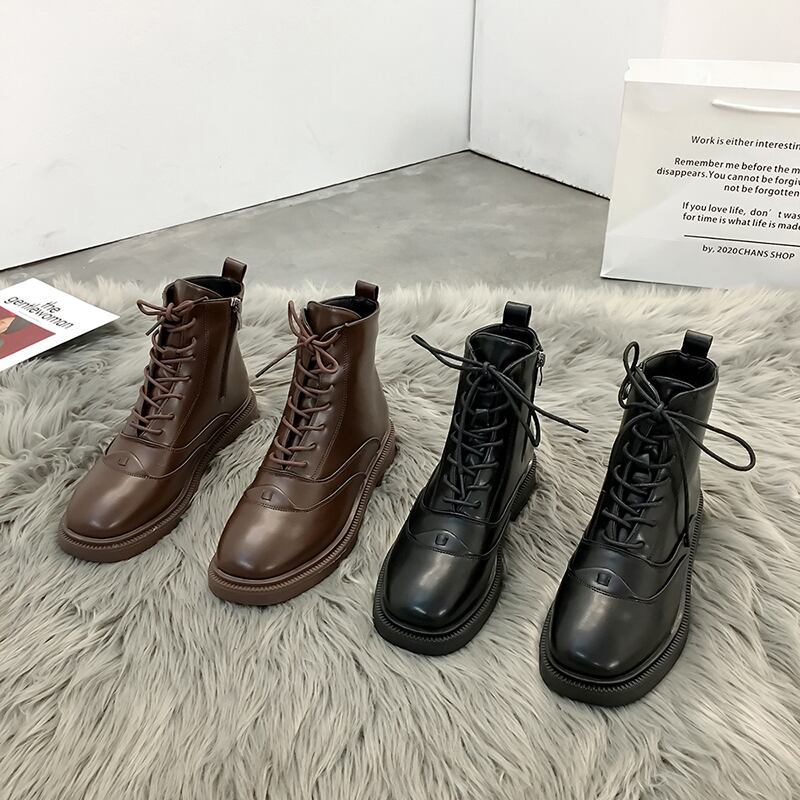 ブーツレディースウィンターカジュアルブラックショートスタンダード レトロ 靴 シューズ 冬物 フェイクシューズ65136421355