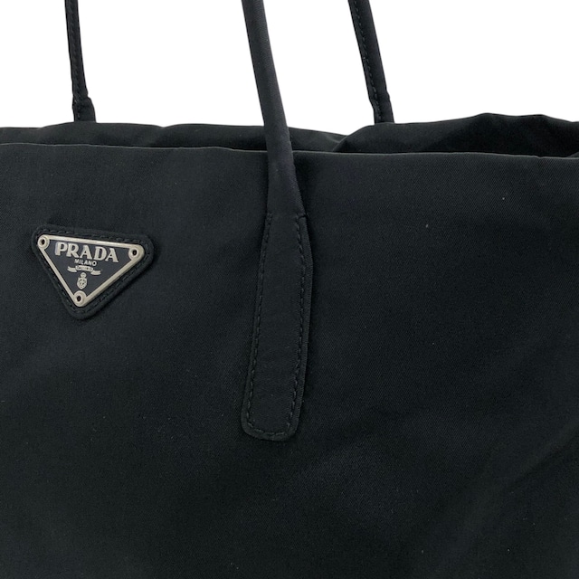 PRADA プラダ ハンドバッグ ブラック トライアングルロゴ ナイロン トートバッグ vintage ヴィンテージ オールド 6skxyh