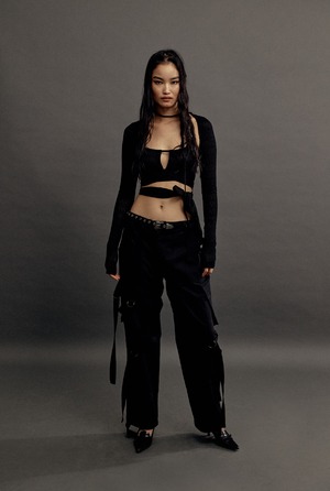[threetimes] D ring halter top black 正規品 韓国ブランド 韓国通販 韓国代行 韓国ファッション トップス