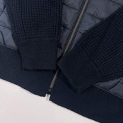 カシミヤ100% TAKASHIMAYA タカシマヤ 中綿 切替 ニット ジャケット M/ネイビー レディース