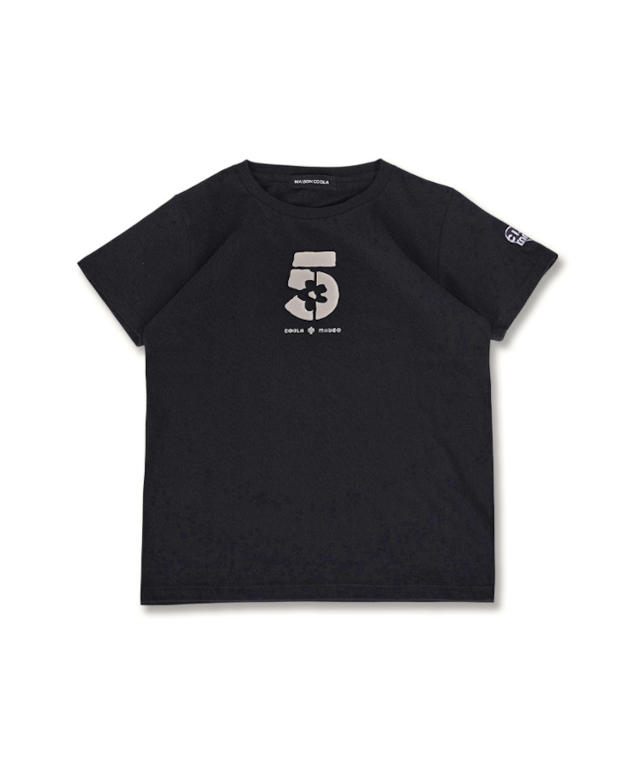 5ロゴプリントコンパクトTシャツ (BLACK) CQ-49005