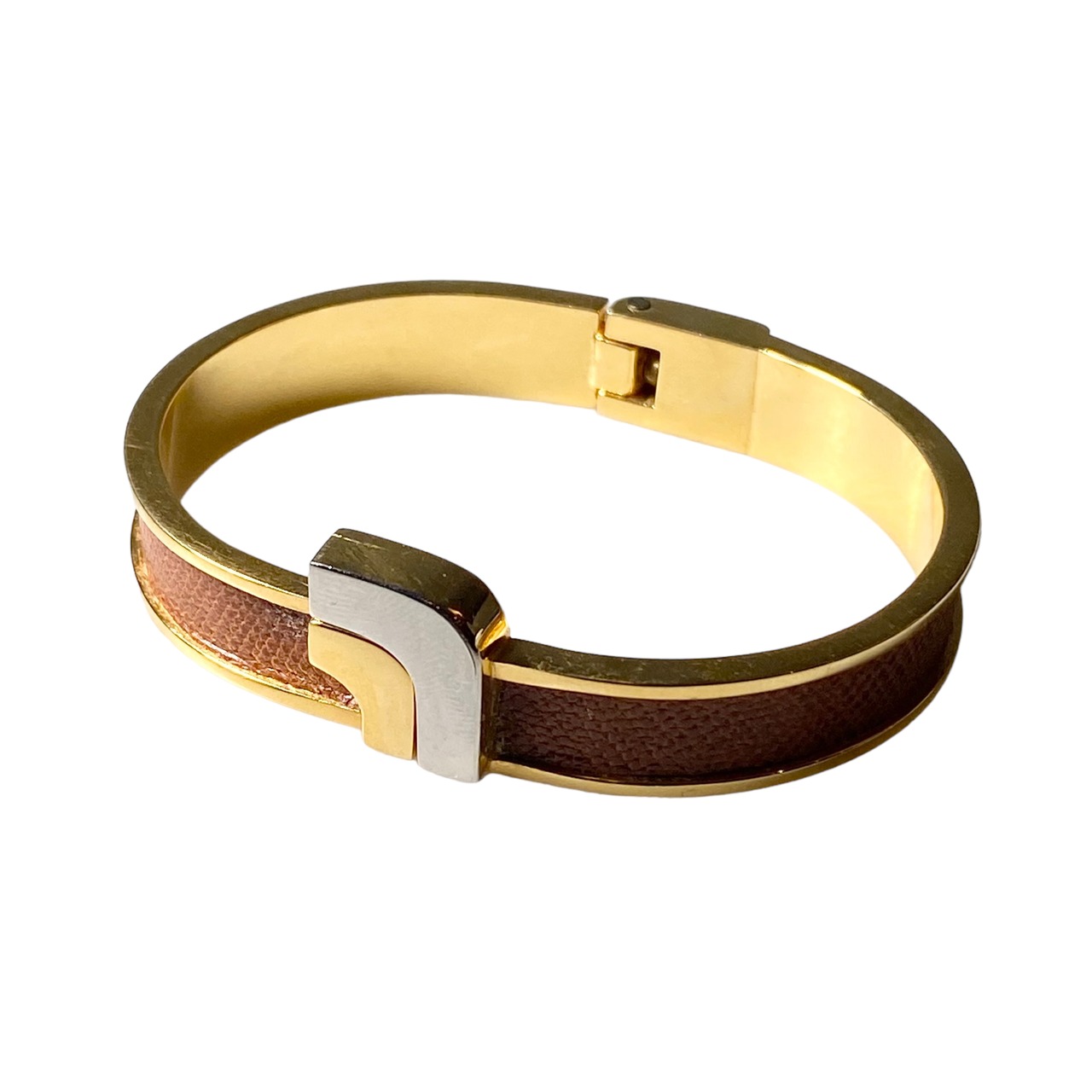 LOEWE metal × leather bangle