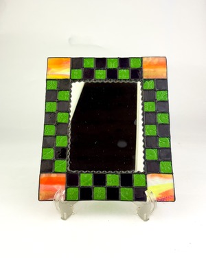 ヴィンテージ雑貨 ステンドグラスミラー