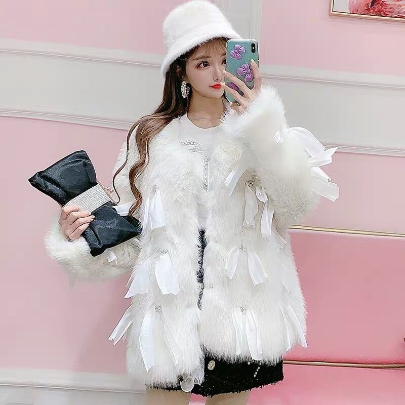 ファーコート ジャケット 白 レース 十字架 地雷系 ロック 個性 ハート 革 三上悠亜 ファージャケット[kd101] | レディースファッション通販の