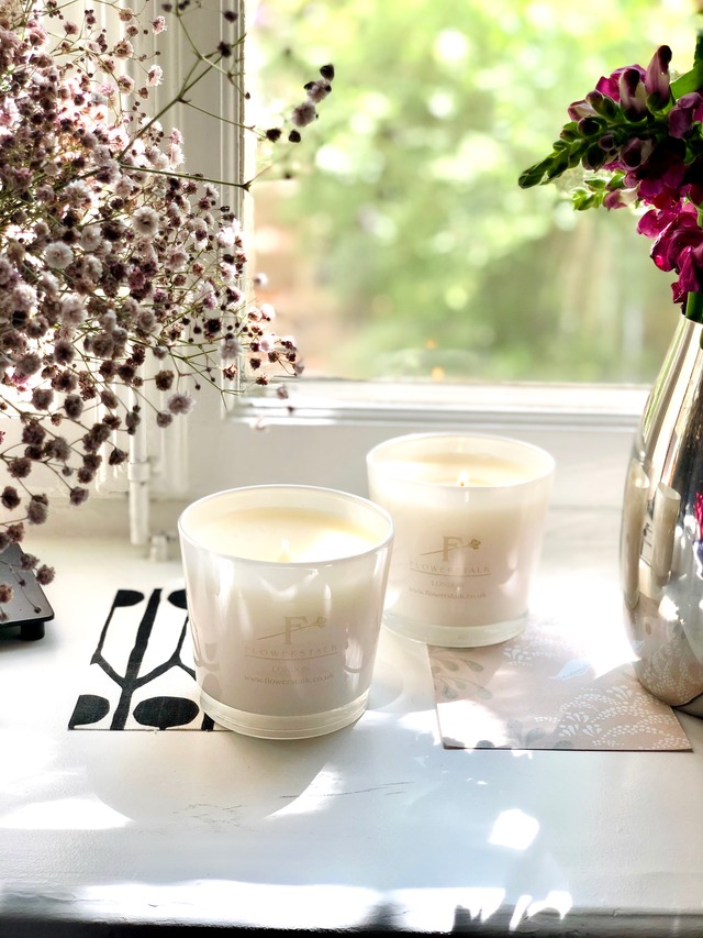 アロマキャンドル ジャスミン 正規品 Flowerstalk Of London 英国製シグネチャーラグジュアリーキャンドル Flowerstalk