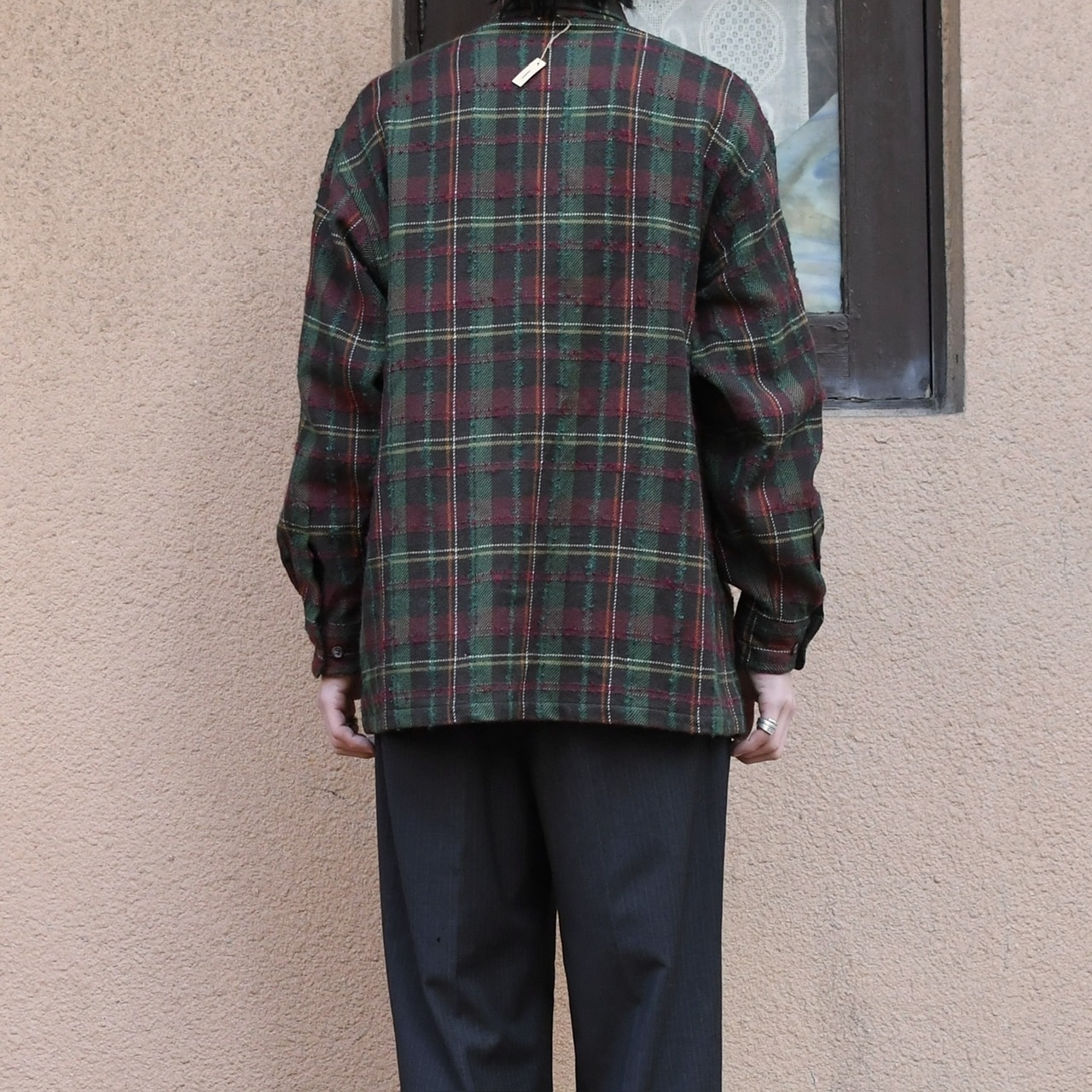 nep design tweed check shirt