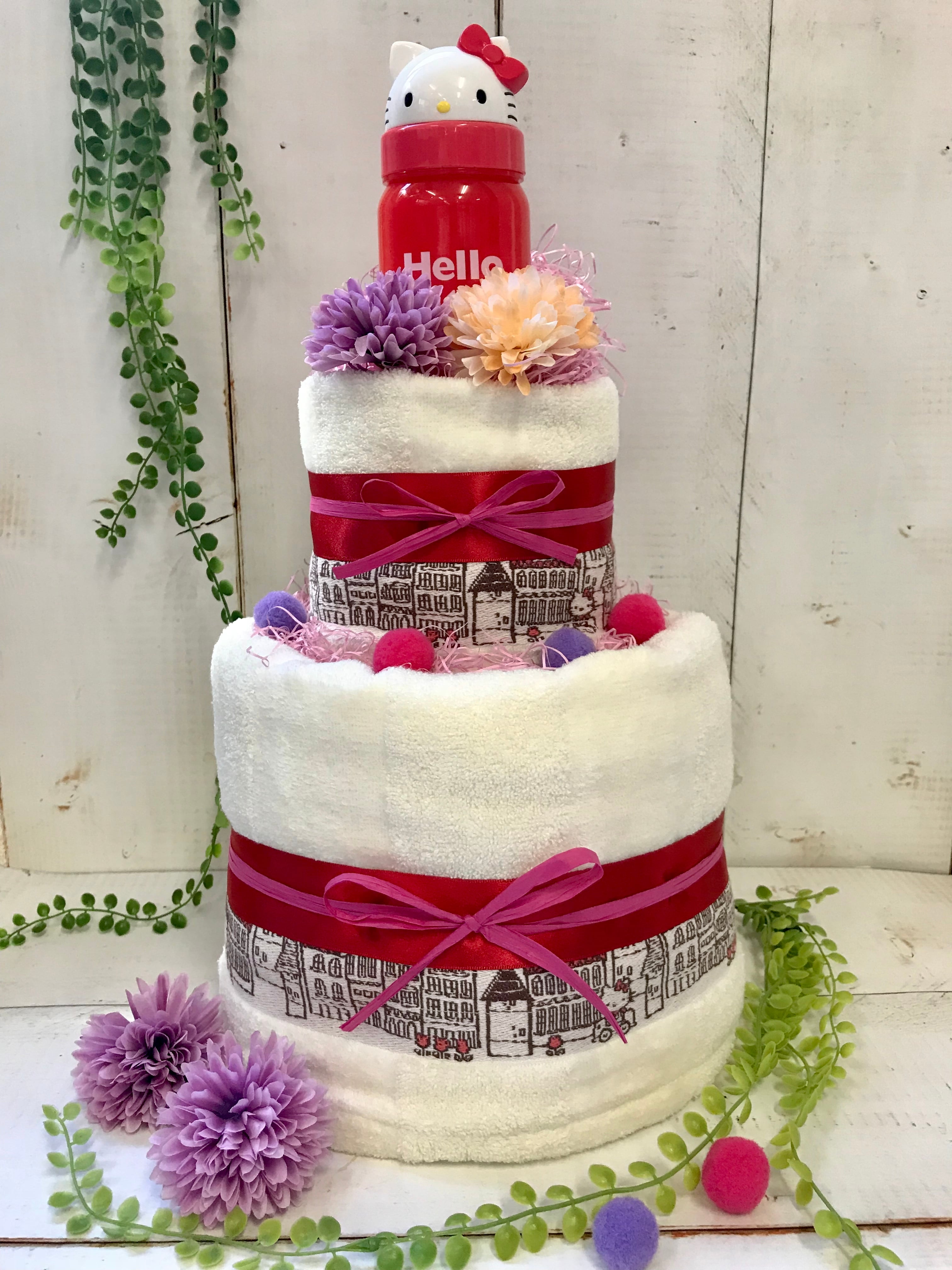 送料無料 ハローキテイ おむつケーキ おむつケーキ 出産祝い ギフト オシャレ 個性的 かわいい キャラクター おくりもの屋ショップ