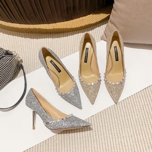 【送料無料】 パンプス ポインテッドトゥ ハイヒール ピンヒール 美脚 パール風 キラキラ セクシー エレガント きれいめ 春 夏 デート お出かけ 女子会 結婚式 二次会 パーティー 金 銀 ゴールド シルバー レディース 靴 20代 30代 40代 おしゃれ 大きいサイズ 小さいサイズ