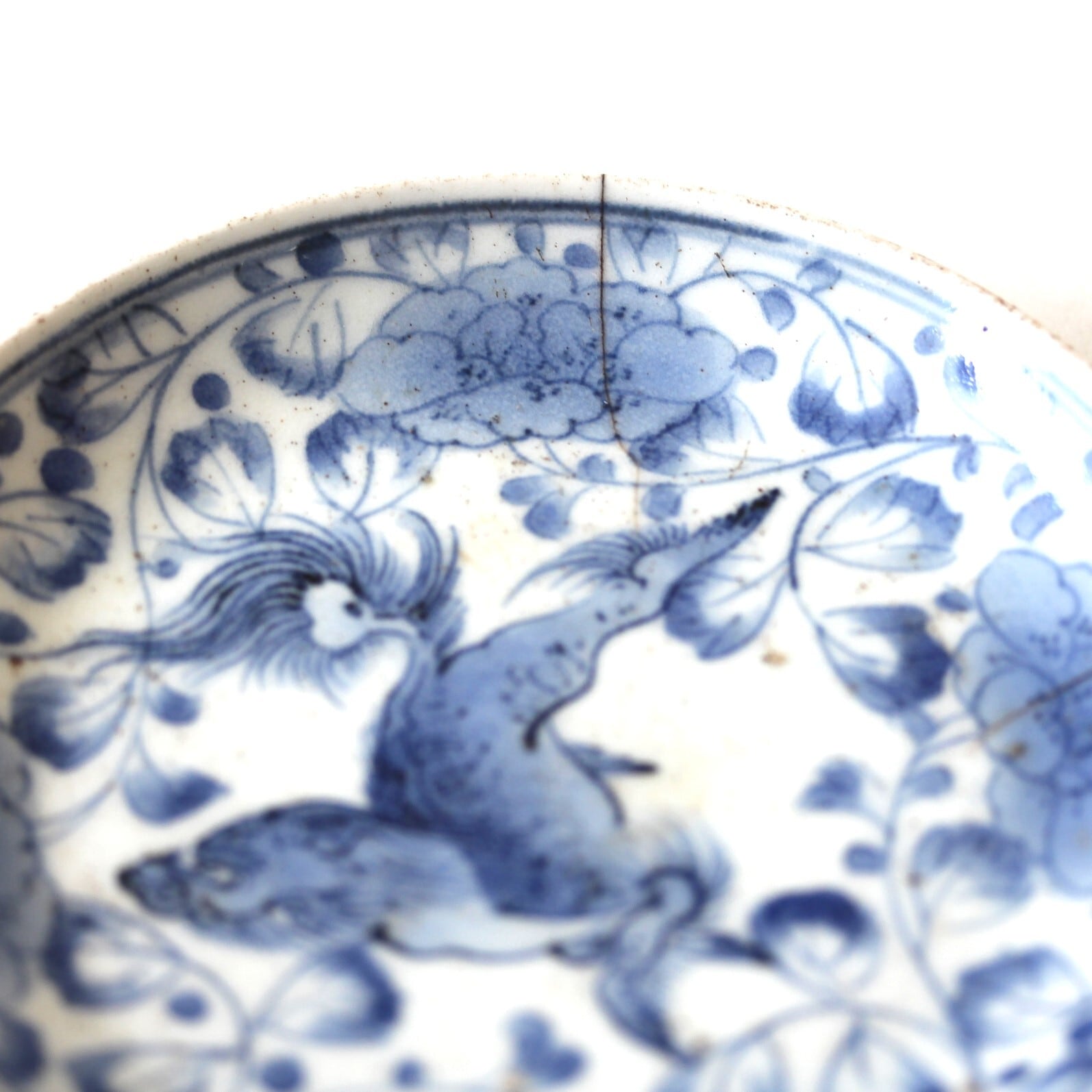 藍柿右衛門染付獅子牡丹文皿(その5)d13.6cm Imari Blue and 藍柿右衛門染付獅子牡丹文皿(その5)d13.6cm Imari Blue and