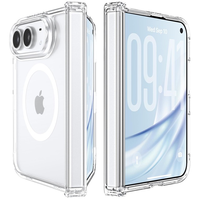 BENTOBEN iPhone 18 Duo 7.6" 用 ケース 【ヒンジ保護】MagSafe対応 一体型 耐衝撃 黄変防止 滑り止め クリア