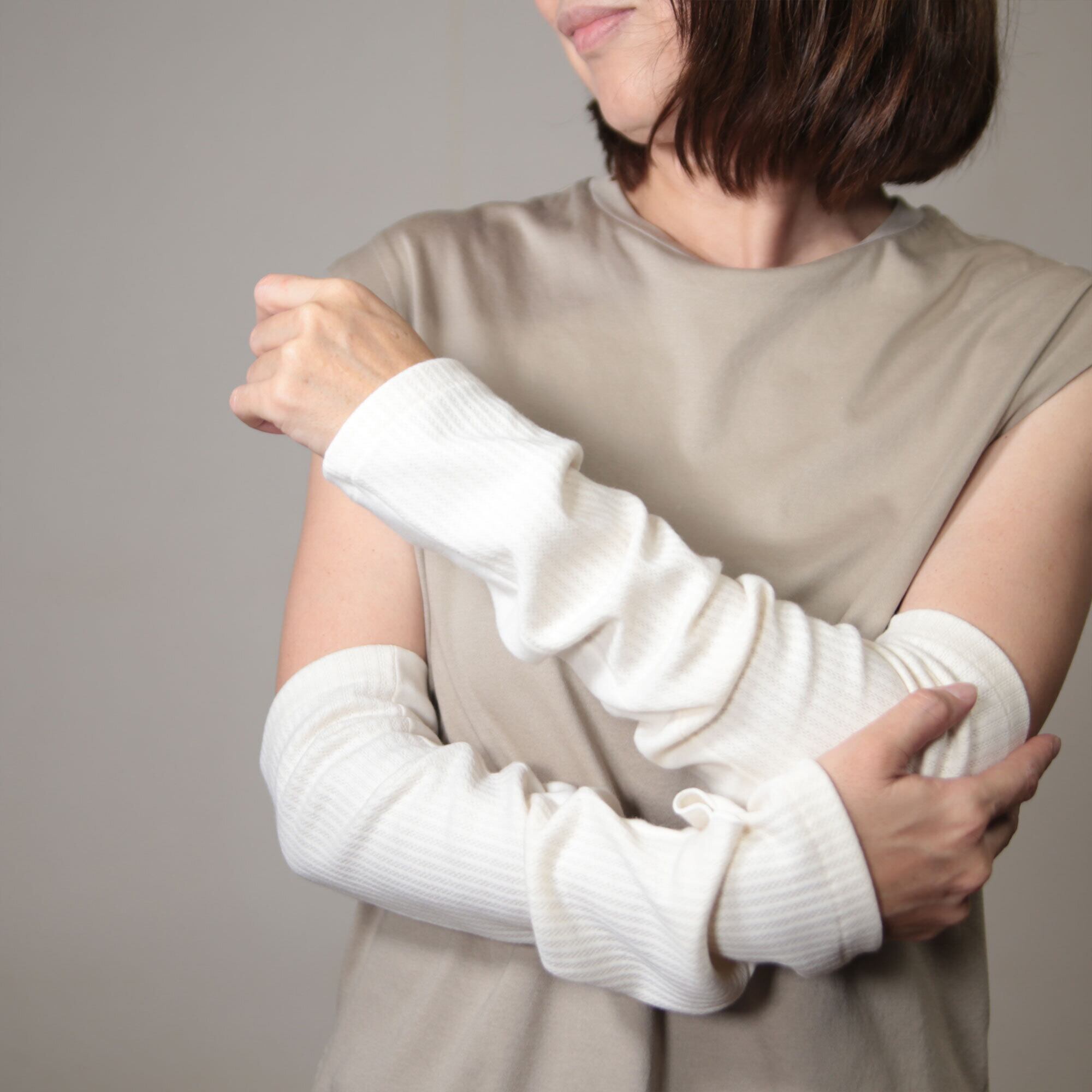 オーガニックコットン アームカバー セミロング ゆったりサイズのuvケア アームカバー 佩 ハク Hac オンラインショップ