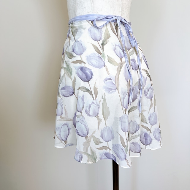 Fomoi Ballet チューリップ　ラベンダーフローラル　バレエラップスカート
